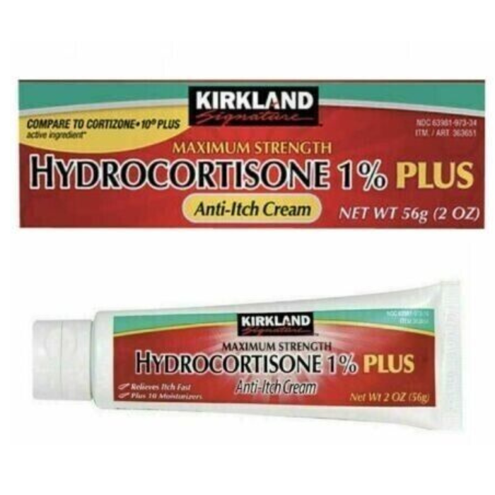 Kirkland 1% Hydrocortizone 56g Cream Skin Eczema Dematitis Anti Itching Relief - myvitamincentre