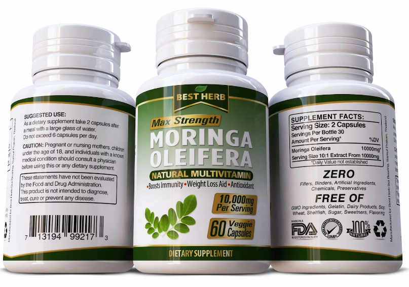 1 X Moringa 10000mg 60 Capsules WEIGHT LOSS - FAT - My Store