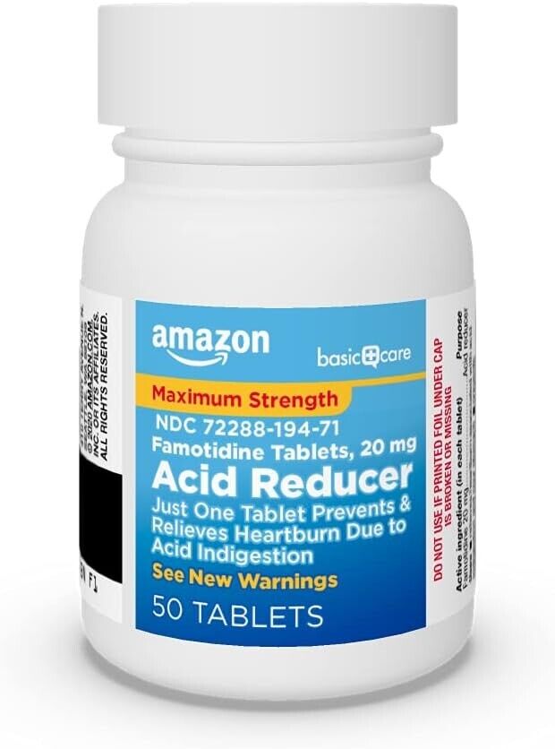 Basic Care Maximum Strength Famotidine Tablets 20 mg Acid Reducer Pills - My Store