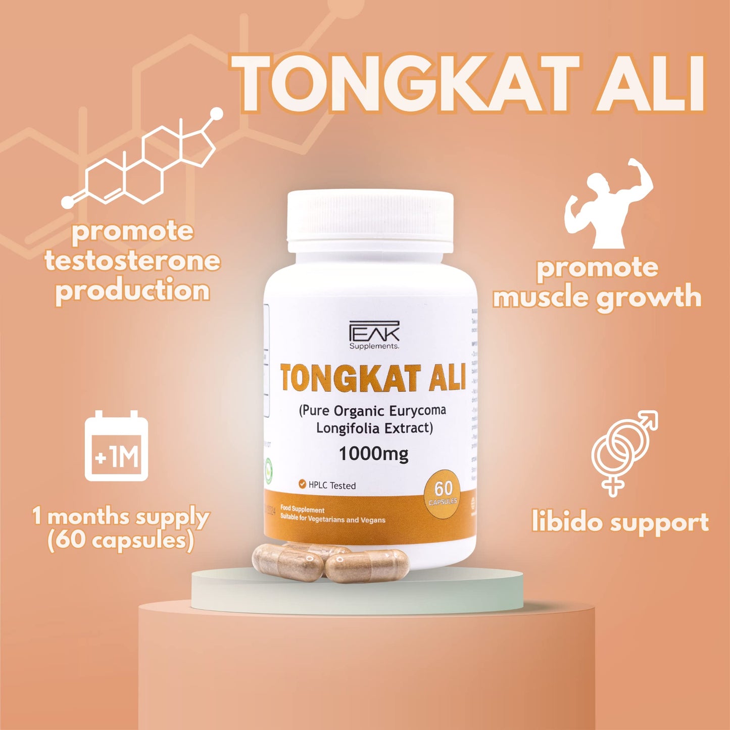 Premium Tongkat Ali Longjack | High Dosage 200:1 Root Extract (1 Months Supply) - myvitamincentre