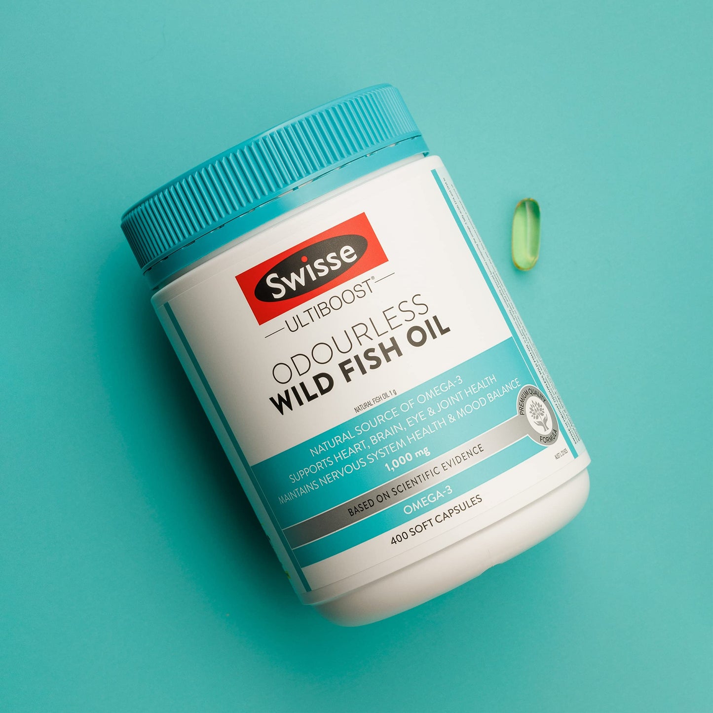 Swisse Ultiboost Odourless High Strength Wild Fish Oil | Source of Omega-3 | 400 Capsules - myvitamincentre