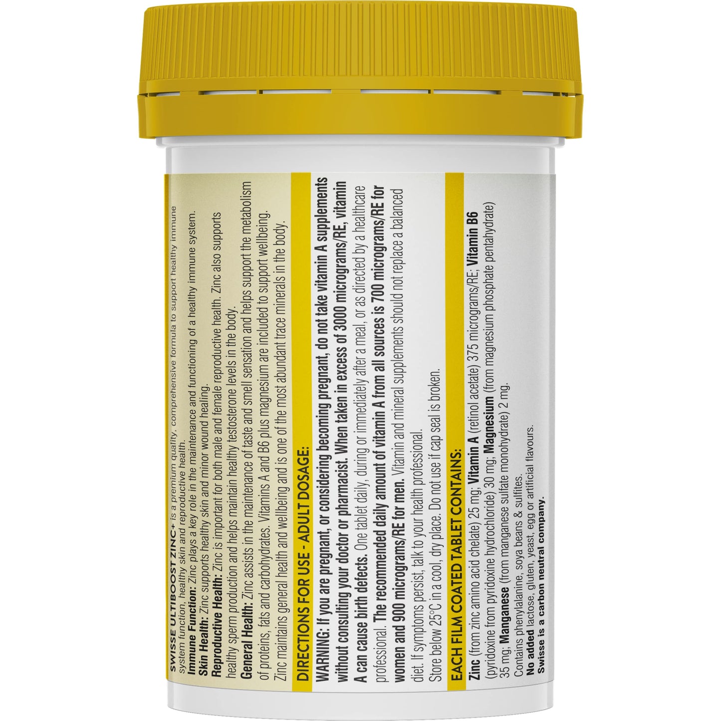 Swisse Ultiboost Zinc+ Tablets, 60 Count - myvitamincentre