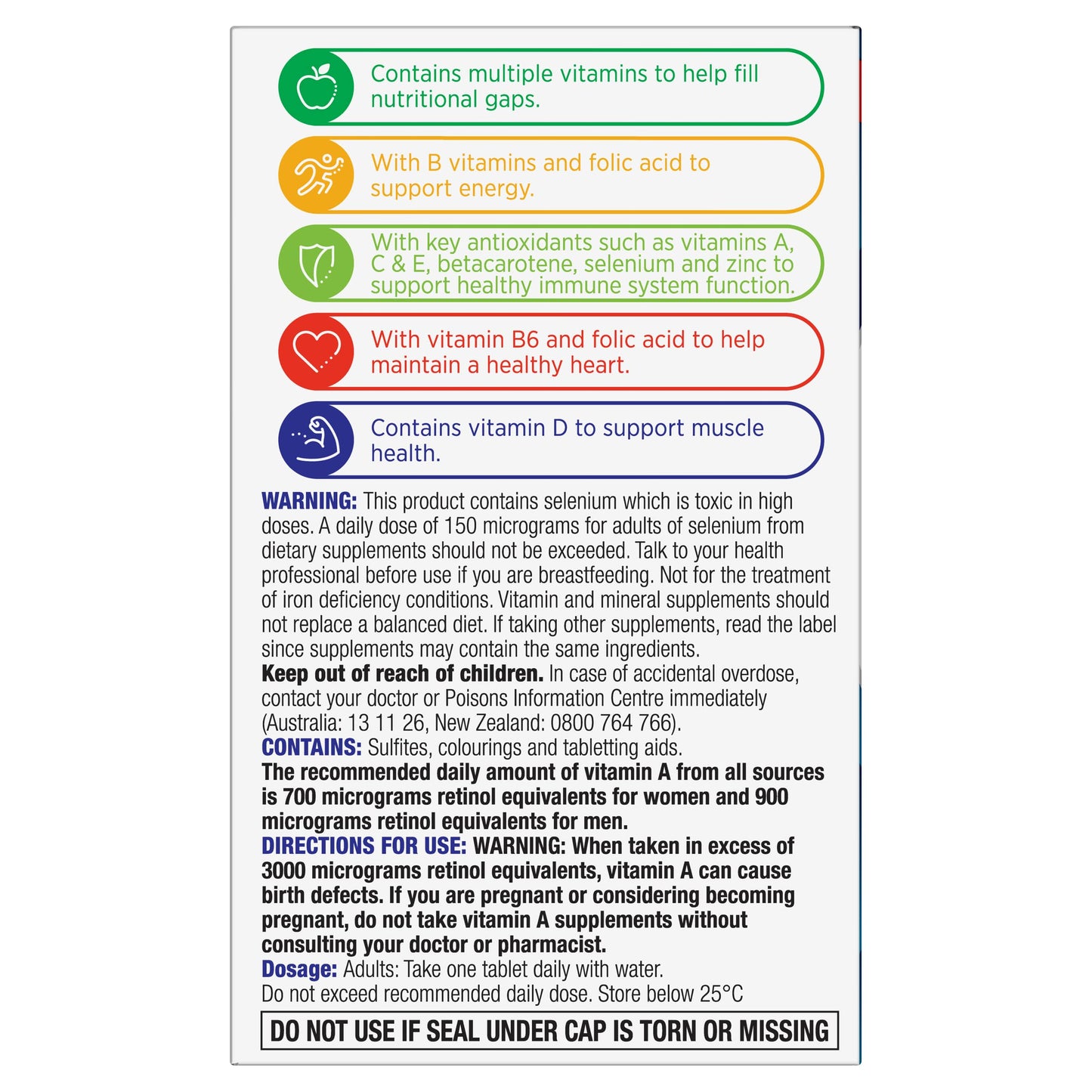 Centrum For Men, Multivitamin with Vitamins & Minerals to Support Energy, Immunity, Heart Health & Muscle Function, 60 Tablets - myvitamincentre