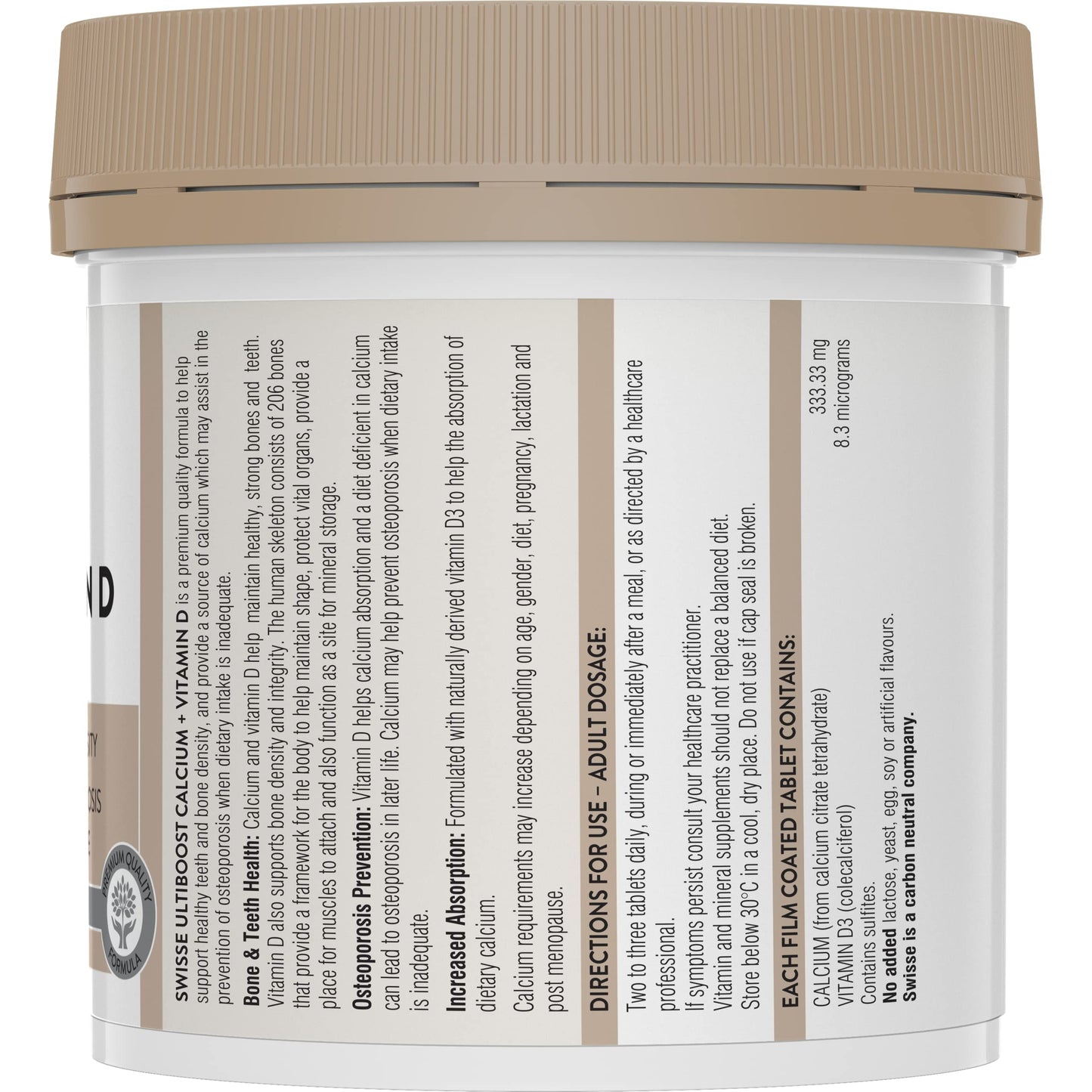 Swisse Ultiboost Calcium + Vitamin D | Supports Healthy Teeth & Bone Density | 150 Tablets - myvitamincentre