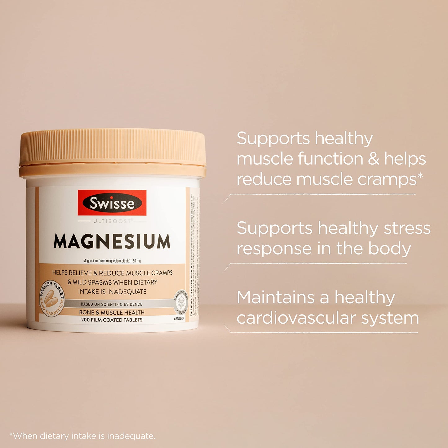 Swisse Ultiboost Magnesium | Helps Maintain a Healthy Nervous System & Muscle Function | 200 Tablets - myvitamincentre