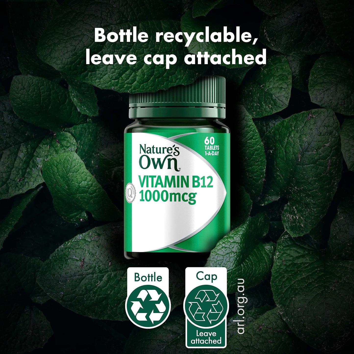 Nature's Own Vitamin B12 1000mcg Tablets 60 - Supports Energy Levels, Mental, Nervous System Function - myvitamincentre