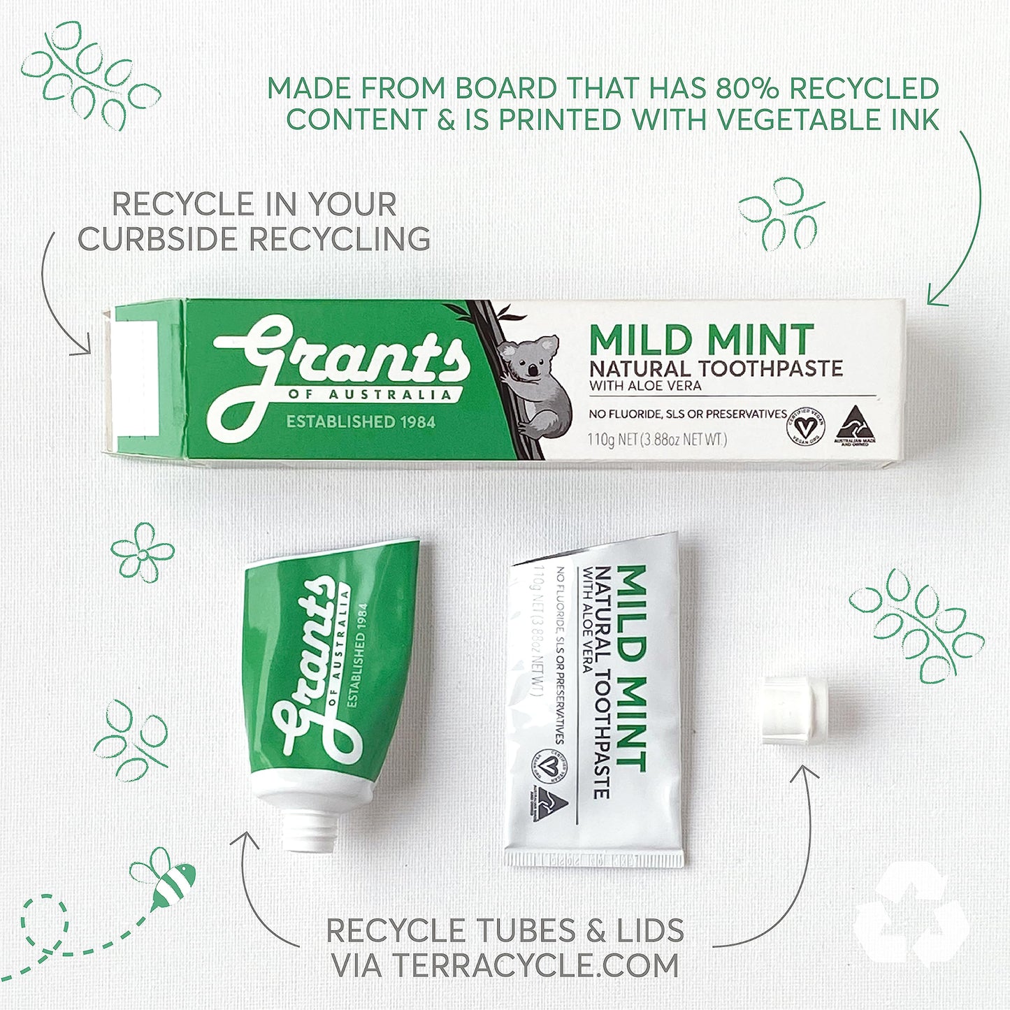 Grants Mild Mint Toothpaste, 110 g - myvitamincentre