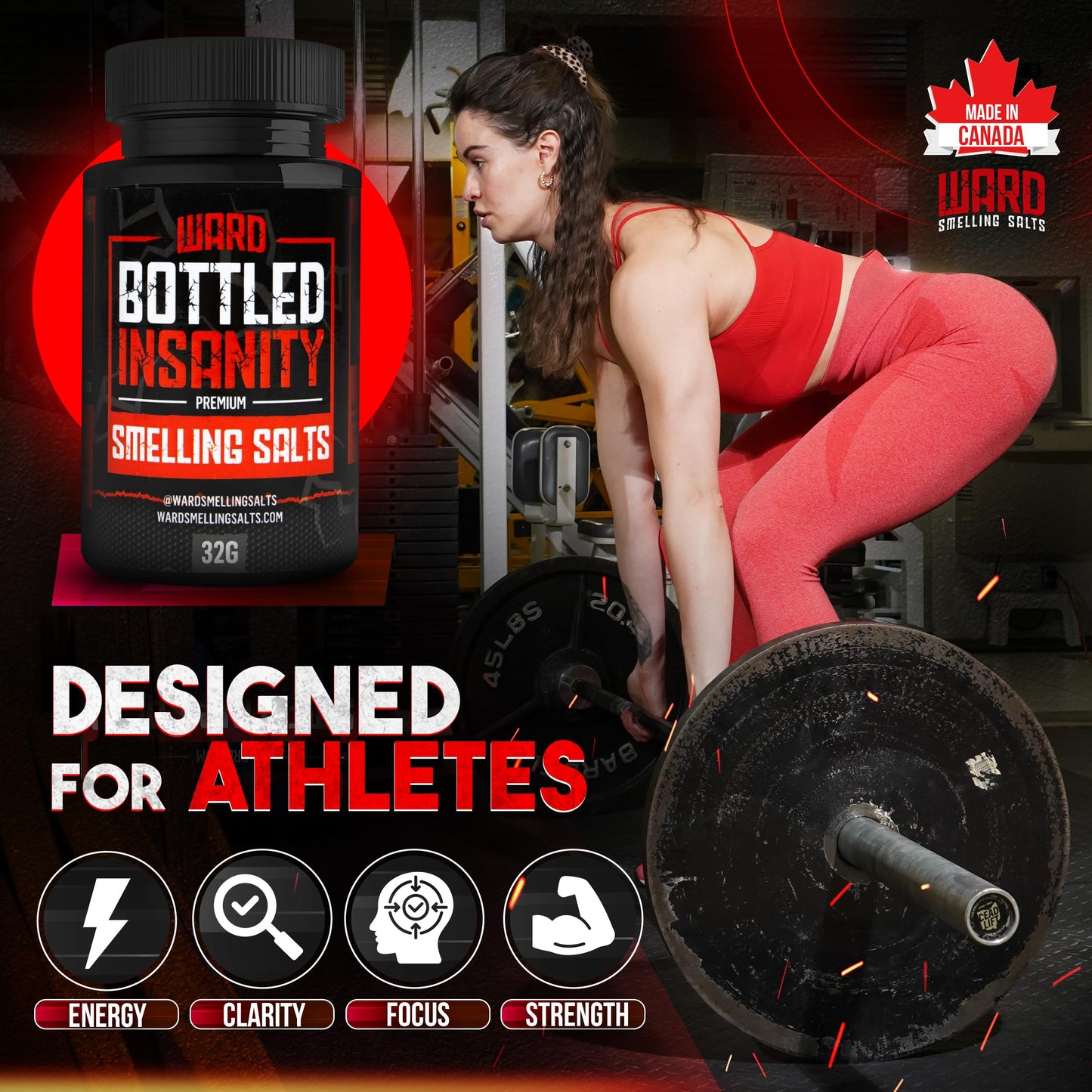Ward Smelling Salts - Bottled Insanity - Insanely Strong Ammonia Inhalant | Smelling Salt for Powerlifting Hockey Football and More - myvitamincentre