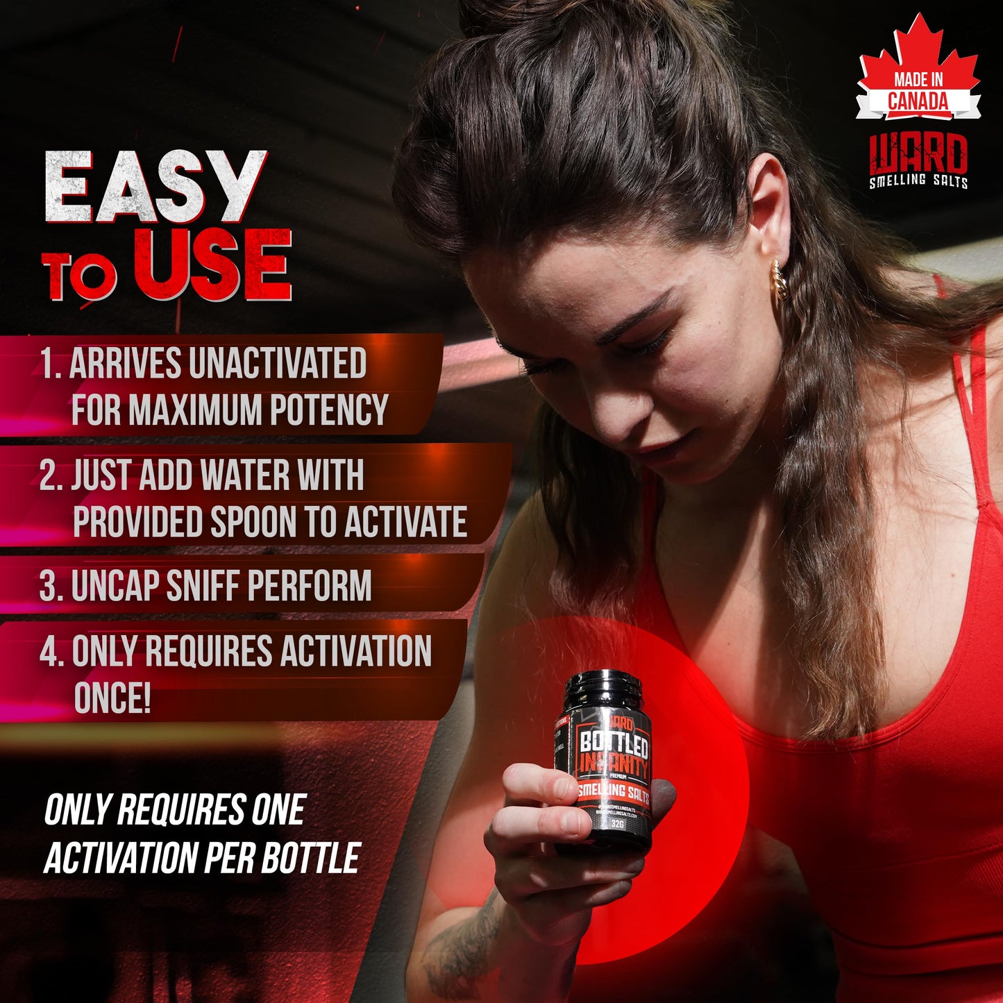 Ward Smelling Salts - Bottled Insanity - Insanely Strong Ammonia Inhalant | Smelling Salt for Powerlifting Hockey Football and More - myvitamincentre