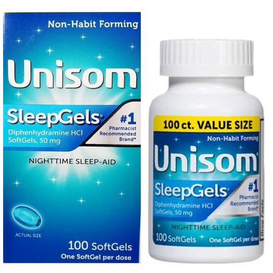 UNISOM Sleep gels 50mg Bed Sleep Aid 100 SoftGels - myvitamincentre