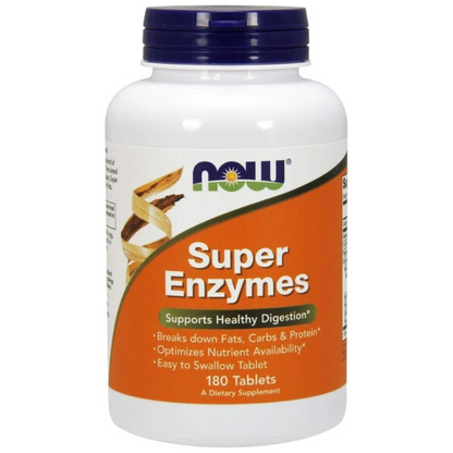 Now Foods Super Enzymes 180 Tablets Healthy Digestion Advanced formula - myvitamincentre