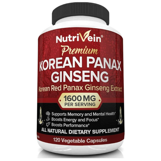NUTRIVEIN KOREAN RED PANAX GINSENG EXTRACT 1600mg Memory Anti Aging 120 Caps - myvitamincentre