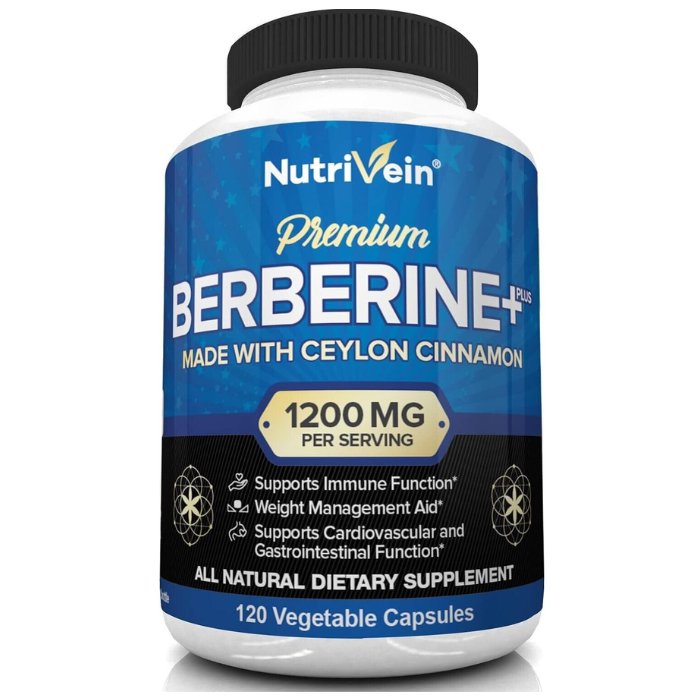 NUTRIVEIN PREMIUM BERBERINE HCL 1200mg 120 Capsules w/ ORGANIC Ceylon Cinnamon! - myvitamincentre