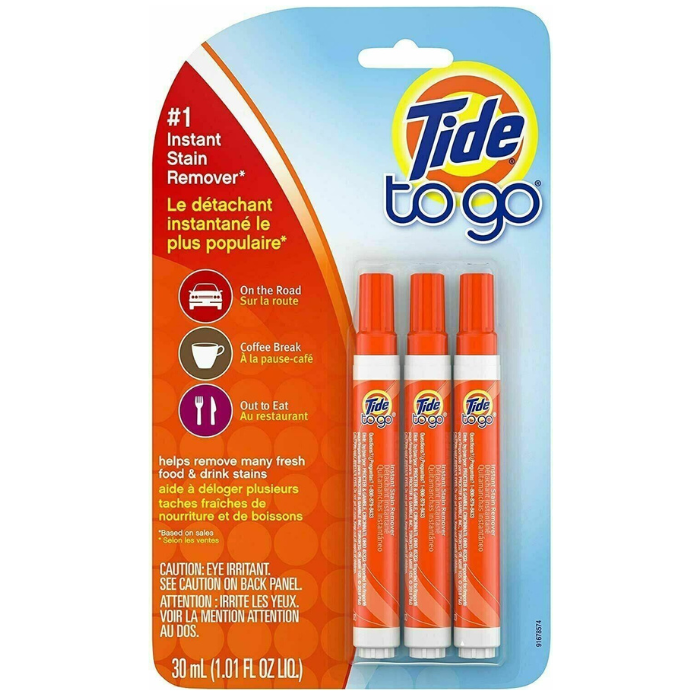 NEW 3x Tide To Go Instant Stain Remover Liquid Pen 3 Count Laundry Washing - myvitamincentre