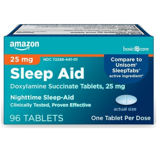 Basic Care SLEEP AID 25mg 96Tablets - My Store