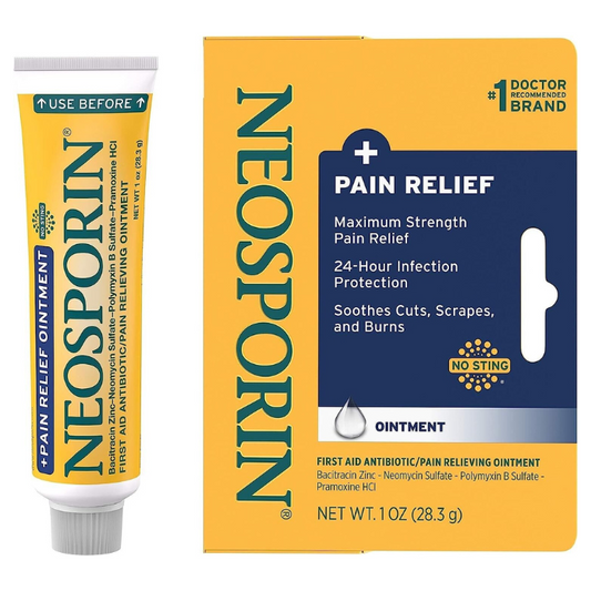 Neosporin + Maximum-Strength Pain Relief Dual Action Ointment, First Aid Topical - myvitamincentre