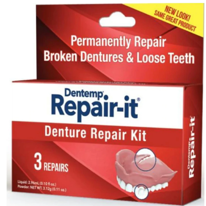 DENTEMP Repair-it Denture Care Kit Repair Broken Cracked Loose Denture - myvitamincentre