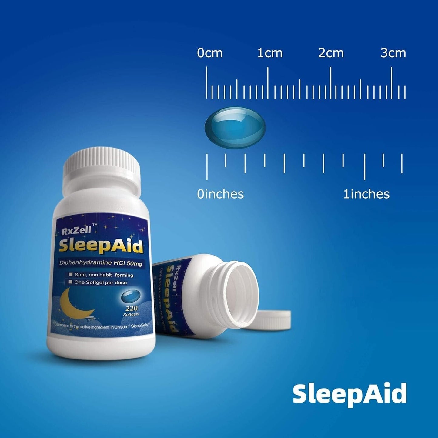 RxZell Sleep Aid 50mg 220 Softgels - FRESH AU STOCK - myvitamincentre