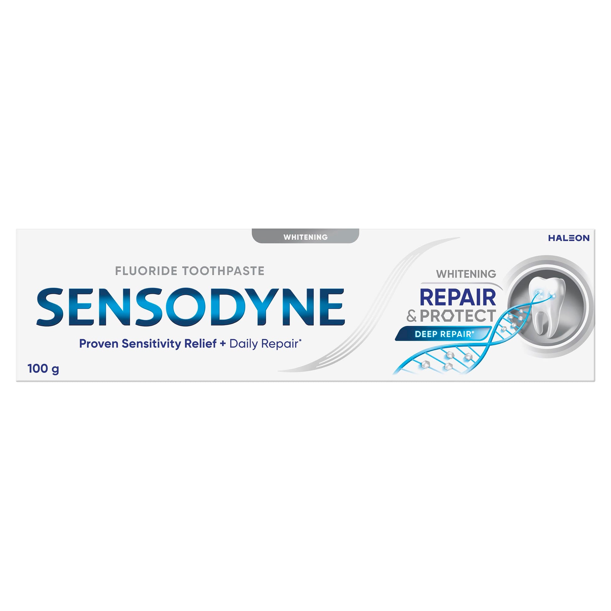 Sensodyne Toothpaste, Repair and Protect, Sensitive Teeth and Cavity Prevention, Whitening, 100g - myvitamincentre