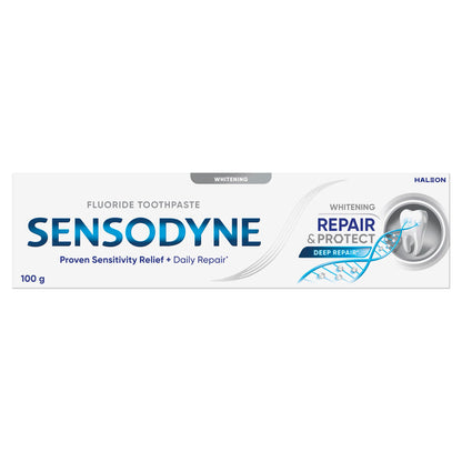 Sensodyne Toothpaste, Repair and Protect, Sensitive Teeth and Cavity Prevention, Whitening, 100g - myvitamincentre