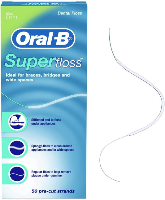 Oral-B Super Floss, Dental Floss, Original (50-count) - myvitamincentre