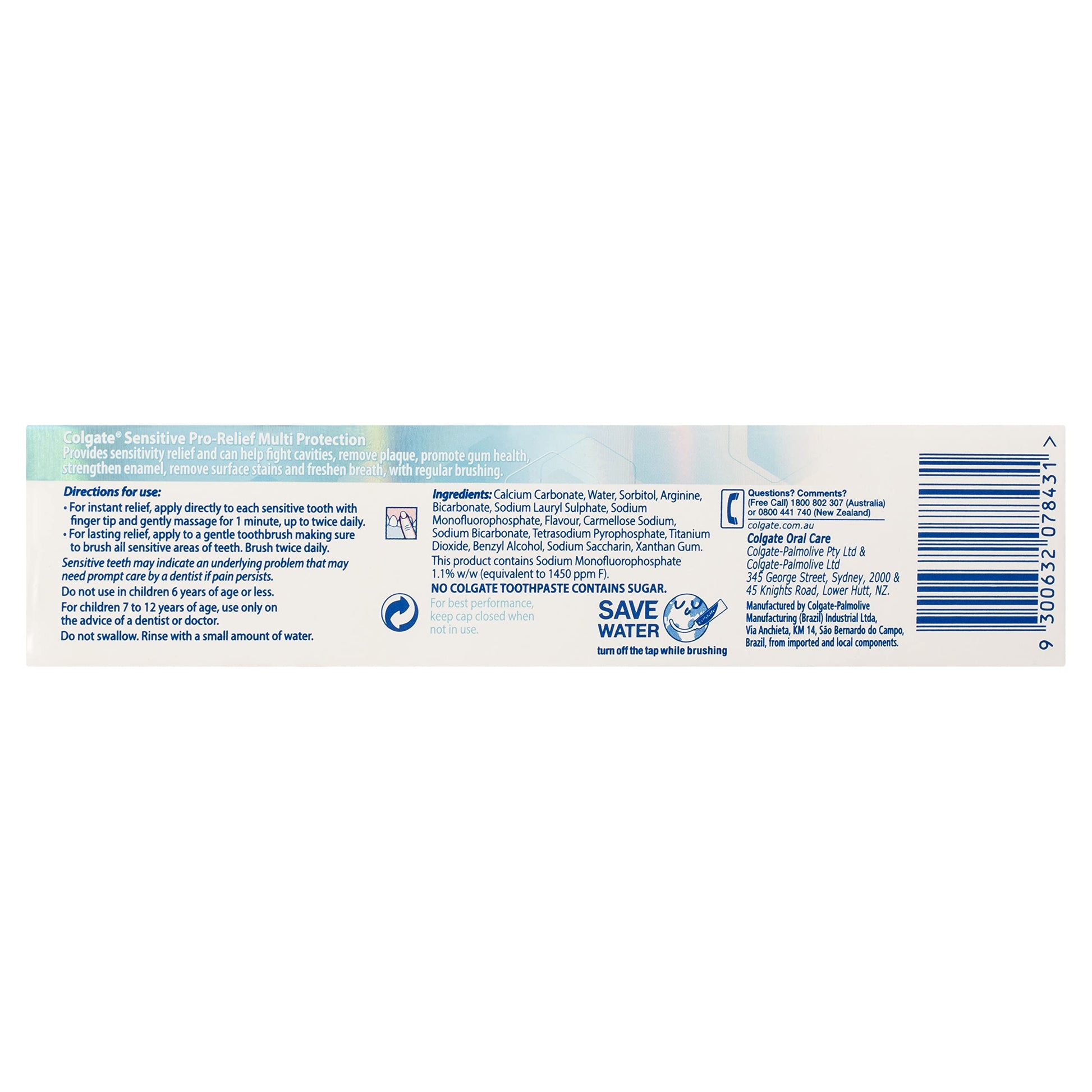 Colgate Sensitive Pro-Relief Multi Protection Toothpaste Clinically Proven Teeth Pain Relief 110g - myvitamincentre