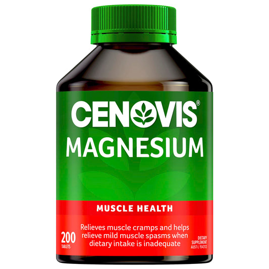 Cenovis Magnesium Tablets Muscle Health Supplement -  200 Pack - myvitamincentre