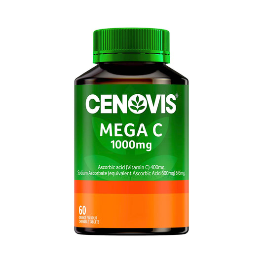 Cenovis Mega Vitamin C for Immune Support 1000mg - 60 Orange Flavour Chewable Tablets - myvitamincentre