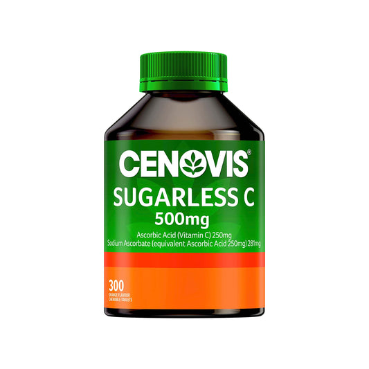 Cenovis Sugarless Vitamin C for Immune Support 500mg - 300 Orange Flavour Chewable Tablets - myvitamincentre