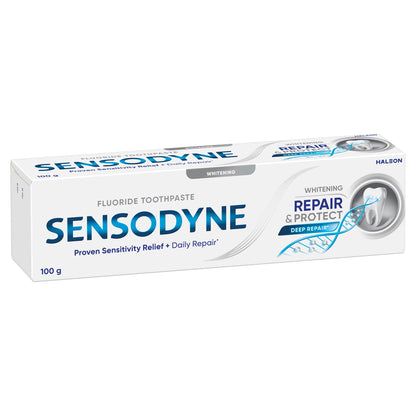 Sensodyne Toothpaste, Repair and Protect, Sensitive Teeth and Cavity Prevention, Whitening, 100g - myvitamincentre