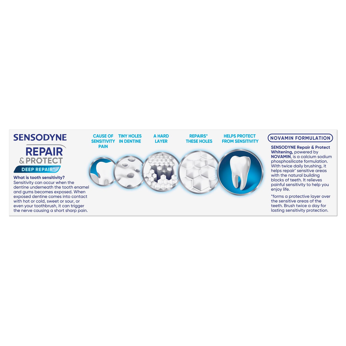 Sensodyne Toothpaste, Repair and Protect, Sensitive Teeth and Cavity Prevention, Whitening, 100g - myvitamincentre