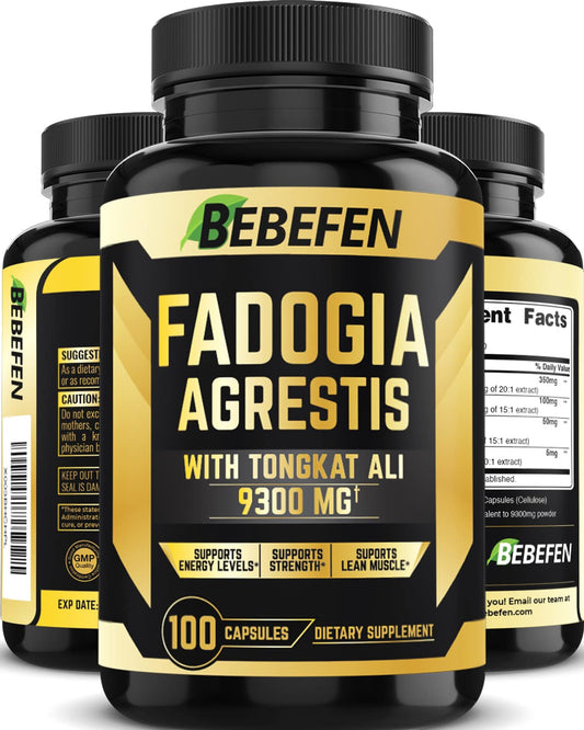 Fadogia Agrestis Capsules 9300mg - 100 Capsules with Fadogia Agrestis, Tongkat Ali, Maca - for Healthy Testosterone Level and Support Energy and Endurance - myvitamincentre