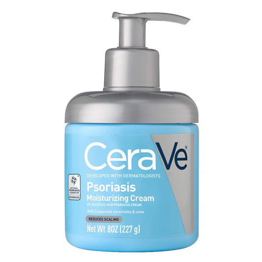 CeraVe Moisturizing Cream for Psoriasis Treatment | With Salicylic Acid for Dry Skin Itch Relief & Urea for Moisturizing | Fragrance Free & Allergy Tested | 8 Oz - myvitamincentre