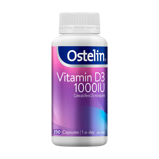 Ostelin Vitamin D 1000IU - D3 for Bone Health + Immune Support, 250 Capsules - myvitamincentre