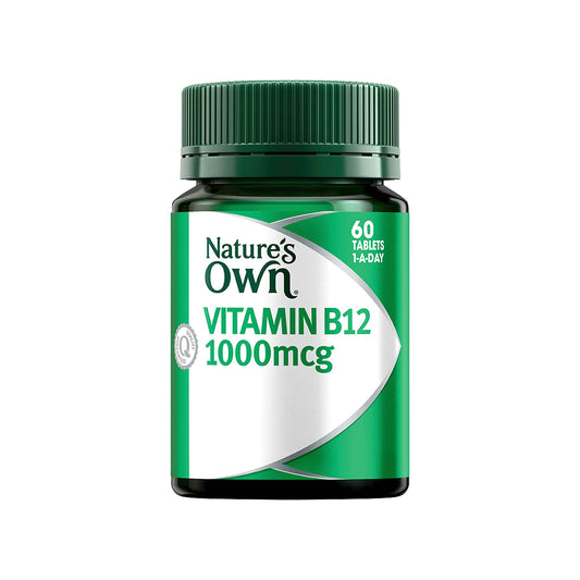 Nature's Own Vitamin B12 1000mcg Tablets 60 - Supports Energy Levels, Mental, Nervous System Function - myvitamincentre