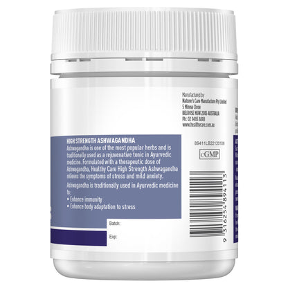 Healthy Care High Strength Ashwagandha - 60 Tablets | Relieves symptoms of stress & mild anxiety - myvitamincentre