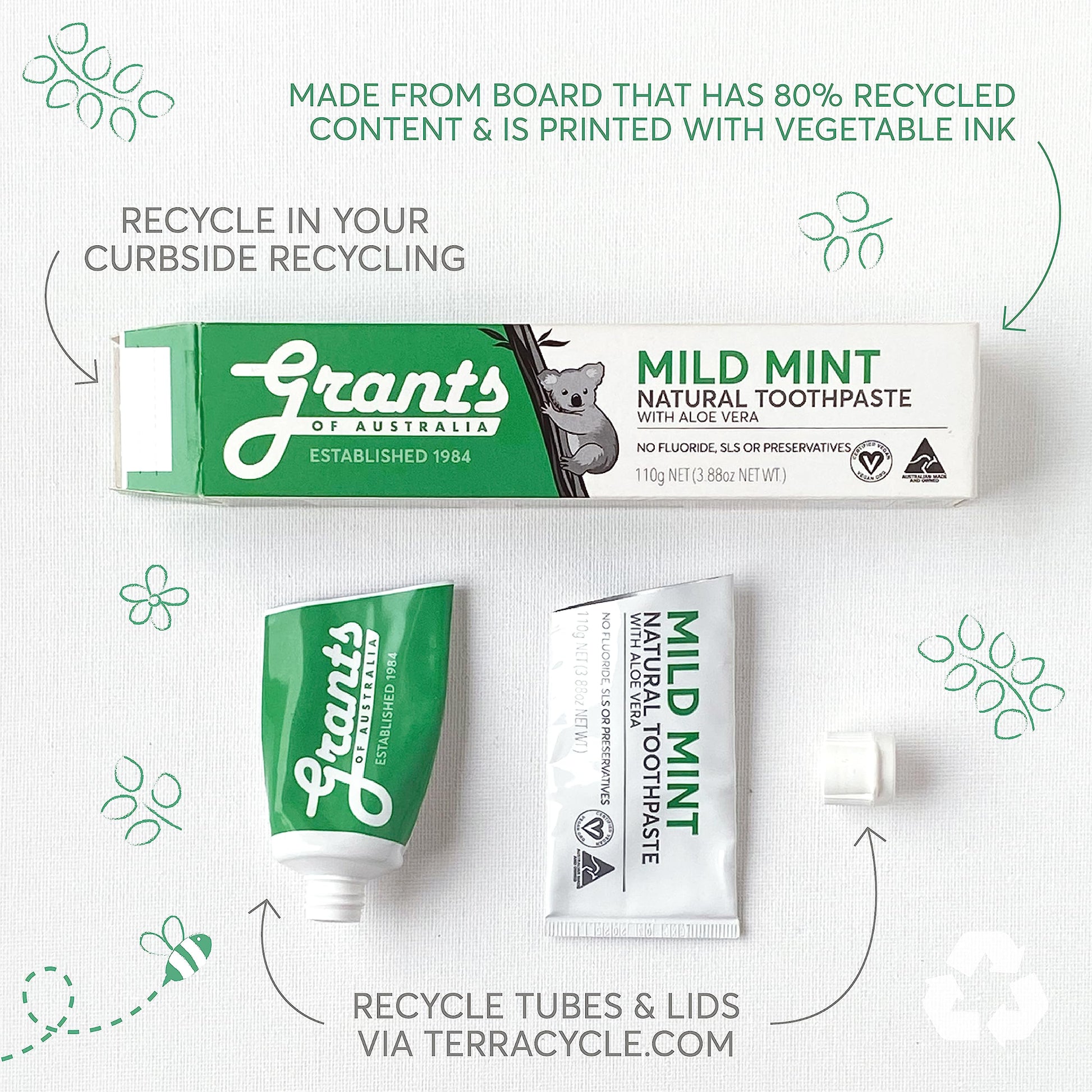 Grants Mild Mint Toothpaste, 110 g - myvitamincentre